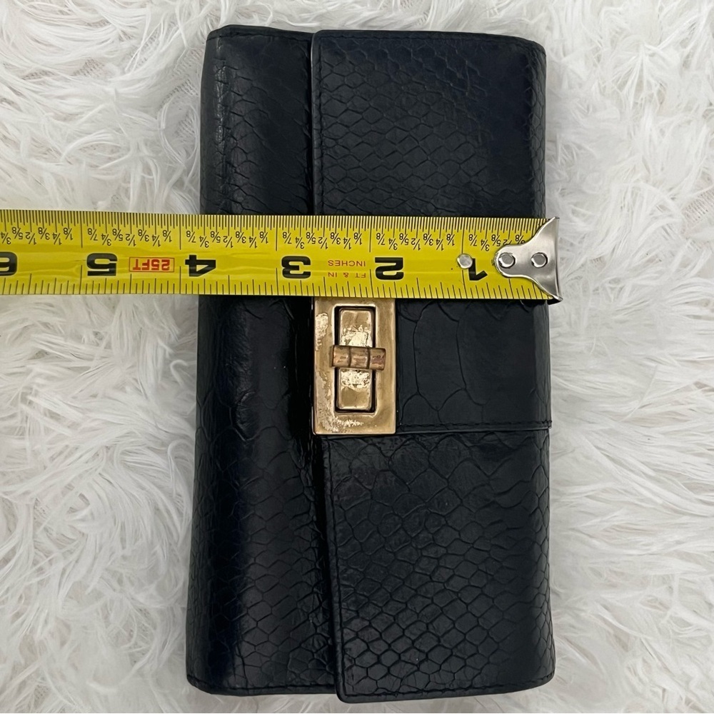 Danier Vintage Leather Python Embossed Black Wall… - image 15